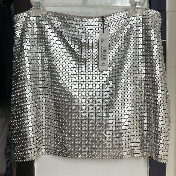 Alice & Olivia Silver Metal Chainmail Mini Skirt - Picture 7 of 14